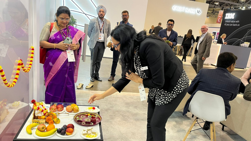 Ganesh Puja at SIBOS at the Indian banks federations common area!